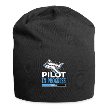 Geschenk für Flugschüler – Pilot in Progress Motiv - Jersey-Beanie - Schwarz - Vorne