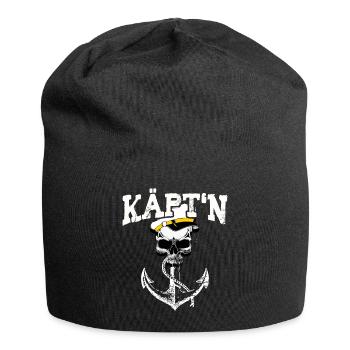 Käpt'n Kapitän Totenkopf Geschenk Segler Segeln - Jersey-Beanie - Schwarz - Vorne