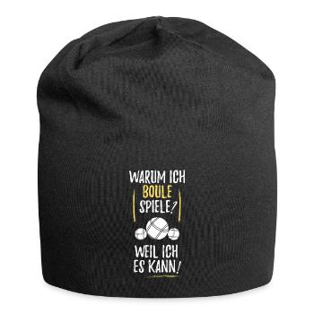 Boule Petanque Boccia Boules - Jersey-Beanie - Schwarz - Vorne