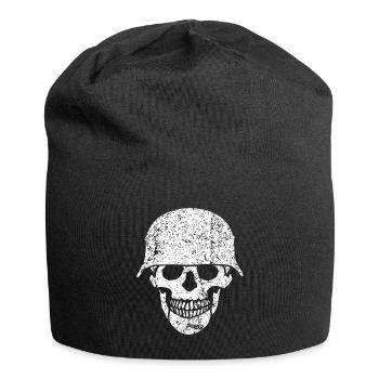 Skull helmet / Skull beads - Jersey Beanie - black - Front