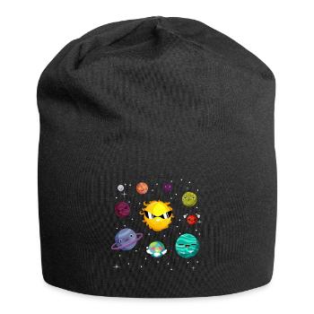 Lustige Planeten Des Sonnensystems - Jersey-Beanie - Schwarz - Vorne