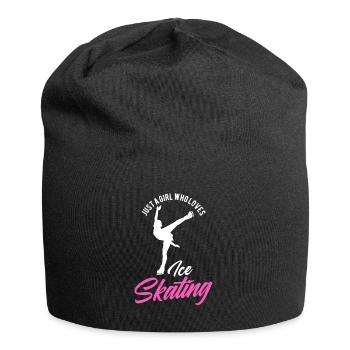 Mädchen Das Eislaufen Eiskunstlauf Liebt - Jersey-Beanie - Schwarz - Vorne