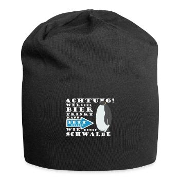 Quiconque boit beaucoup de bière grossit comme cette hirondelle - Bonnet en jersey - noir - Devant