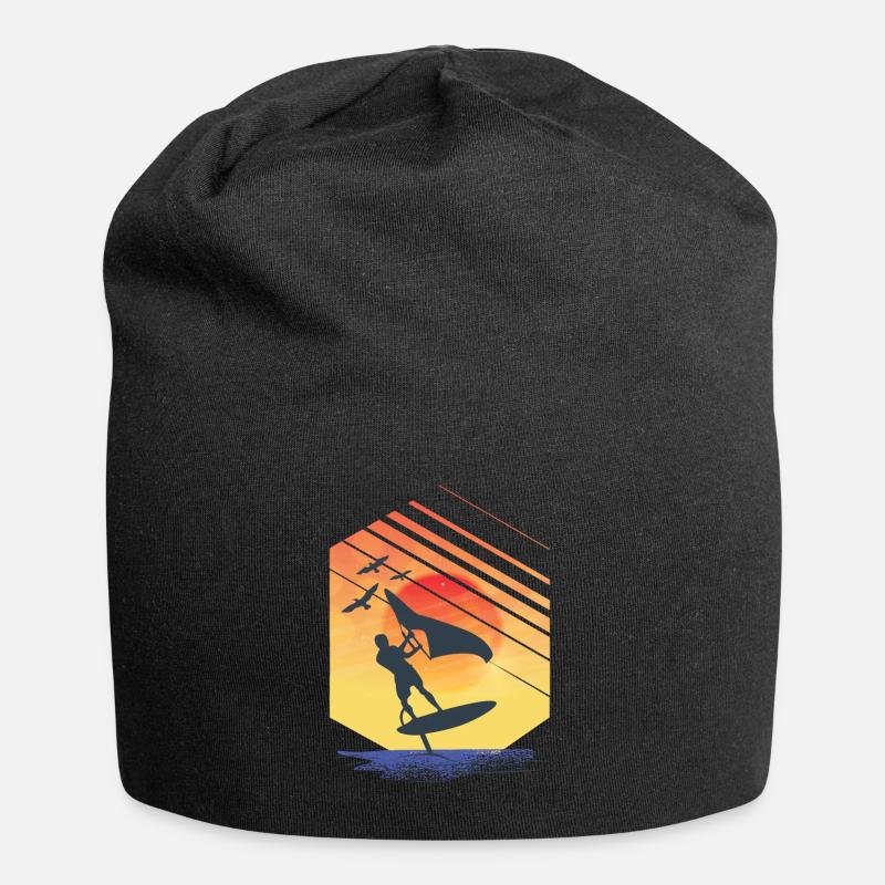 Idée cadeau Wing Foiling Surfing Surfer - Bonnet en jersey - noir