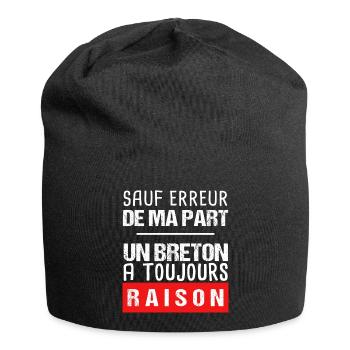 Cadeau humour breton drôle Bretagne - Bonnet en jersey - noir - Devant