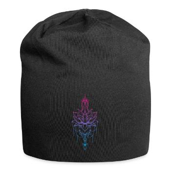 Lotus flower meditation relax yoga - Jersey Beanie - black - Front