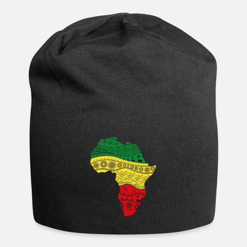 Africa map - Bonnet en jersey - noir