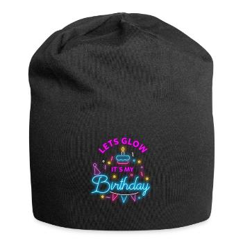 Lets Glow Party Its My Birthday Party Gift Idea - Jersey-Beanie - Schwarz - Vorne