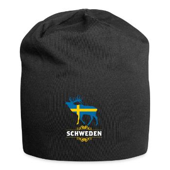 Sweden Urlaub Elch Ich liebe Schweden - Jersey-Beanie - Schwarz - Vorne