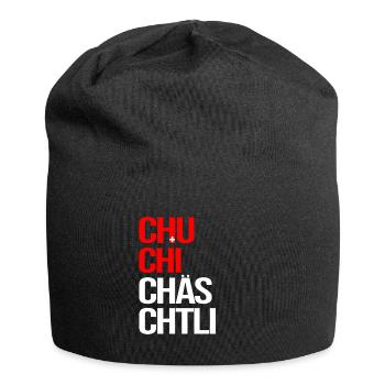 Schweizer Dialekt Chuchichäschtli Schweiz - Jersey-Beanie - Schwarz - Vorne