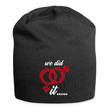 Demande de mariage marier nous l'avons fait - Bonnet en jersey - noir - Devant