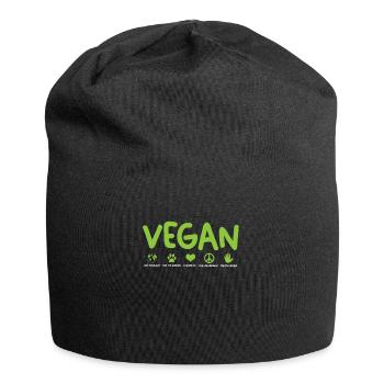 Vegan Veganerin Veganer Tierschützer - Jersey-Beanie - Schwarz - Vorne