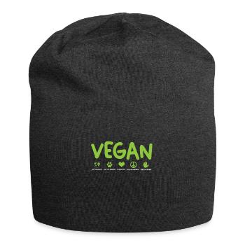 Militante des droits des animaux vegan vegan vegan - Bonnet en jersey - charbon - Devant