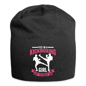 Kickboxing girl gift - Jersey Beanie - black - Front