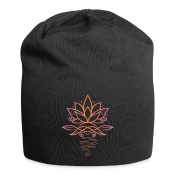 Lotus lotus flower yoga - Jersey Beanie - black - Front