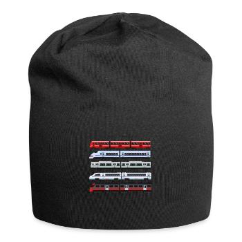 Trains design pour les amateurs de train locomotive - Bonnet en jersey - noir - Devant