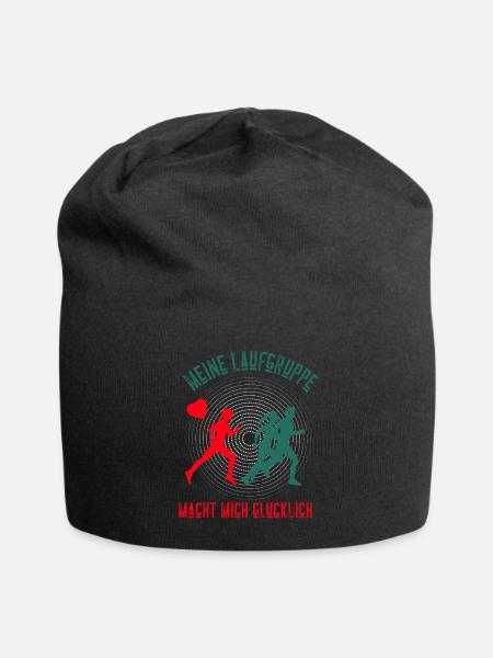 Laufen meine Laufgruppe macht mich glücklich - Jersey-Beanie - Schwarz