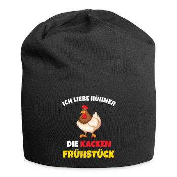 Ich liebe Hühner Huhn Hühnerhaltung - Jersey-Beanie - Schwarz - Vorne