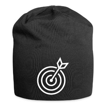 Zielscheibe mit Pfeil - Jersey-Beanie - Schwarz - Vorne
