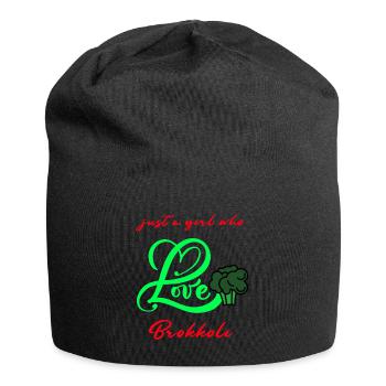 seulement une femme qui aime le brocoli végétarien - Bonnet en jersey - noir - Devant