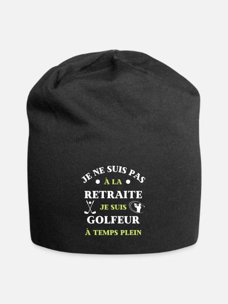 t shirt retraite golfeur temps plein humour golf - Bonnet en jersey - noir