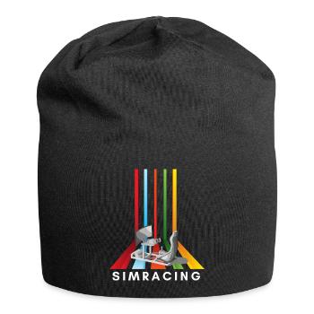 Simracer, Simracing, Cockpit, Wheelchair Gift - Jersey-Beanie - Schwarz - Vorne