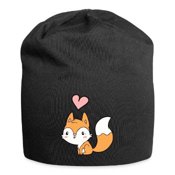 Fuchs - Jersey-Beanie - Schwarz - Vorne