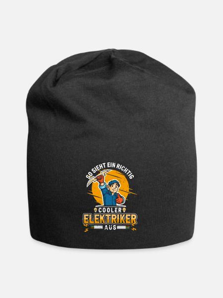 Cooler Elektriker Beruf Lustiger Sprüche - Jersey-Beanie - Schwarz