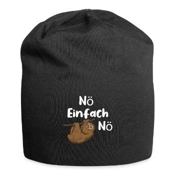 Noe einfach Noe Faultier lustiger Spruch Nö - Jersey-Beanie - Schwarz - Vorne