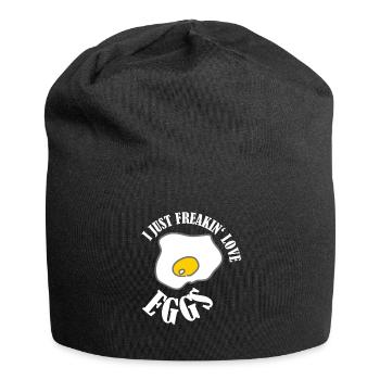 Oeuf jaune drôle cadeau jaune d'oeuf oeufs au plat - Bonnet en jersey - noir - Devant