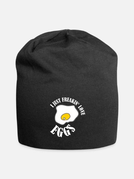 Oeuf jaune drôle cadeau jaune d'oeuf oeufs au plat - Bonnet en jersey - noir