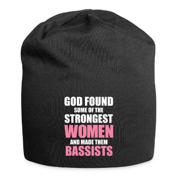 Bassist Woman - Strongest Women Are Bassists - Jersey Beanie - black - Front