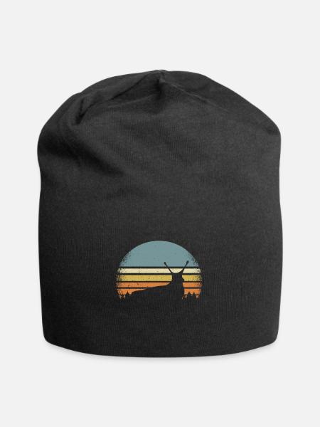 Schnecke Schnecken Herzschlag Weichtier Vintage - Jersey-Beanie - Schwarz