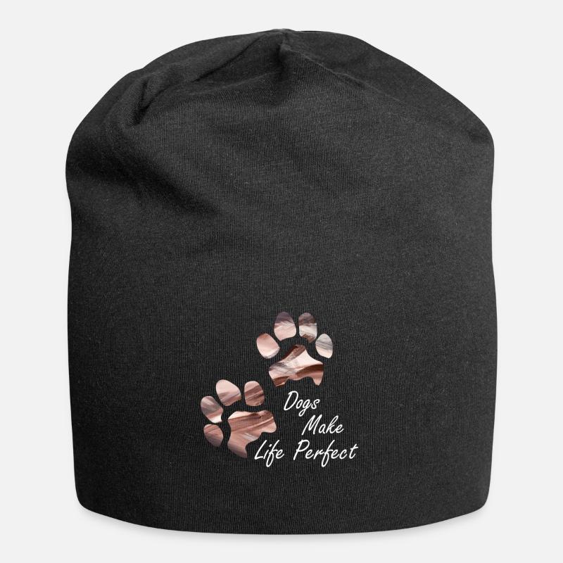 Empreintes de pattes pattes pattes chien chien - Bonnet en jersey - noir