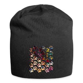 Empreintes de pattes pattes pattes chien chien - Bonnet en jersey - noir - Devant