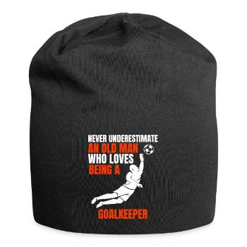 Torwart Mann Fußball Torhüter Spruch Vater Tormann - Jersey-Beanie - Schwarz - Vorne