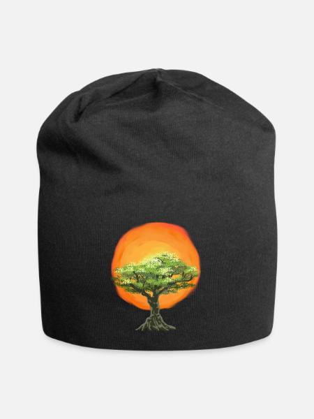 Olivenbaum Bäume Natur Sonnenschein Sonne - Jersey-Beanie - Schwarz