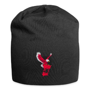 Albania Flag Kosovo Shqiptar Flag Kuq E zi - Jersey Beanie - black - Front