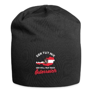 österreich Urlaub Lustig Geschenk Austria Flagge - Jersey-Beanie - Schwarz - Vorne