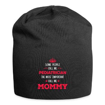 Kinderarzt Mama, Kinderarzt Mama - Jersey-Beanie - Schwarz - Vorne