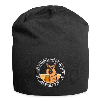 Bergers allemands et la bière, j'aime ça - Bonnet en jersey - noir - Devant