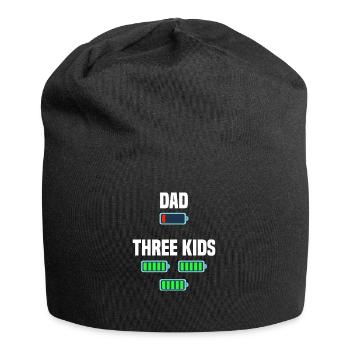 Dad und Drillinge - Jersey-Beanie - Schwarz - Vorne