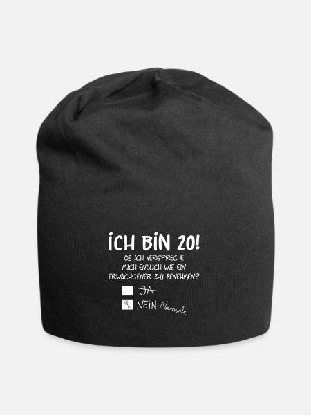 ICH BIN 20! - 20. GEBURTSTAG - Jersey-Beanie - Schwarz