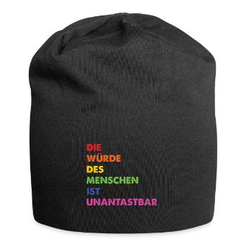 Menschenrechte Regenbogen Grundgesetz - Jersey-Beanie - Schwarz - Vorne