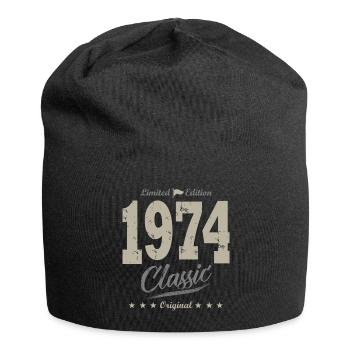 Born in 1974 Vintage Birthday Gift 49 Years - Jersey Beanie - black - Front
