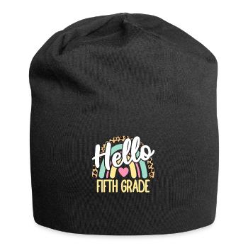 Hello Fifth Grade Teacher Back to School Rainbow - Jersey Beanie - black - Front