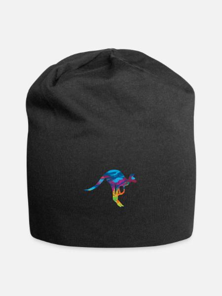 Känguru Beuteltiere Kängurus Beuteltier Säugetiere - Jersey-Beanie - Schwarz