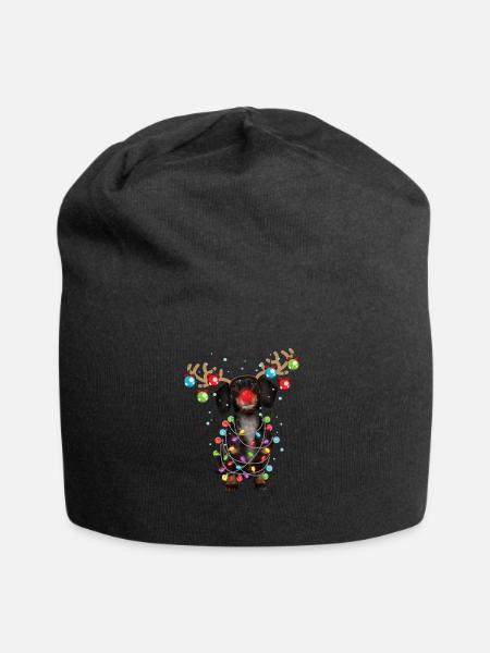 Weihnachten Süße Weihnachten Dackel Wiener Hund Geschenk - Jersey-Beanie - Schwarz
