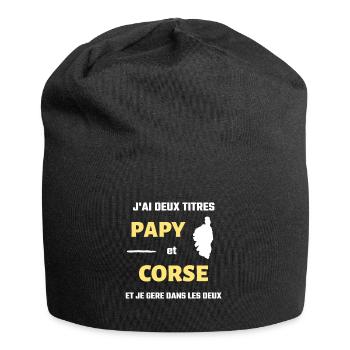 papy corse humour corsica homme humoristique corse - Bonnet en jersey - noir - Devant