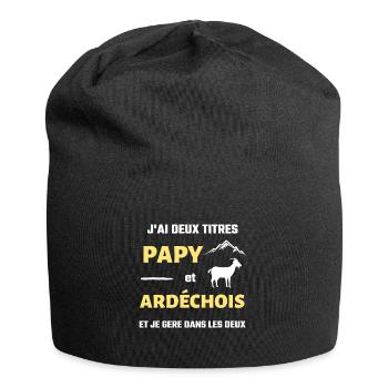 papy ardechois humour ardeche homme humoristique - Bonnet en jersey - noir - Devant
